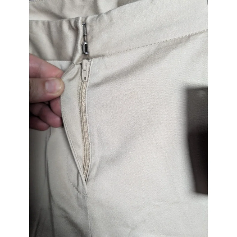Lane Bryant Womens Trousers Size 18 Khaki Beige Cotton Stretch Cuffed Cropped - Picture 10 of 12